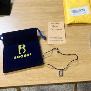 Bochoi Women's Silver/Black "Teeth" Halloween Bracelet OS NIB